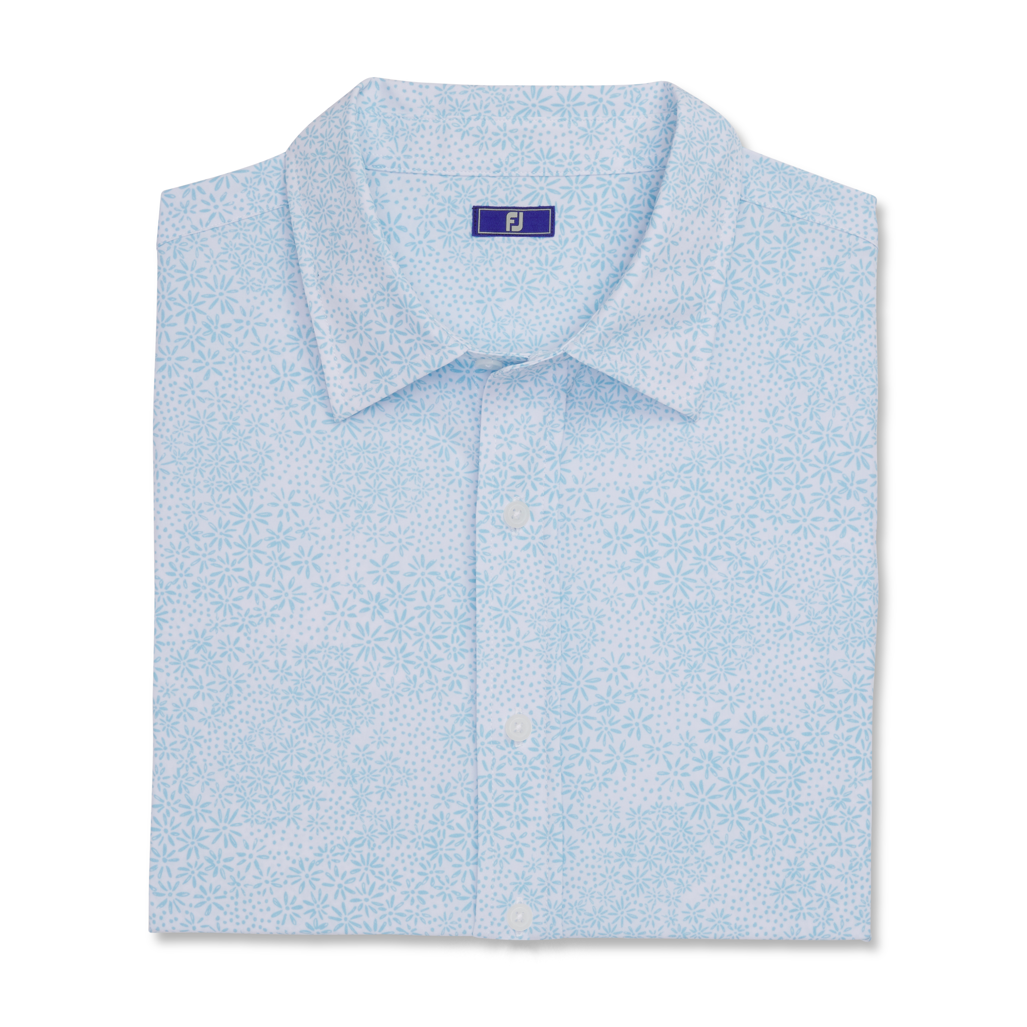 Micro-Floral Short Sleeve Performance Woven-Previous Season Style