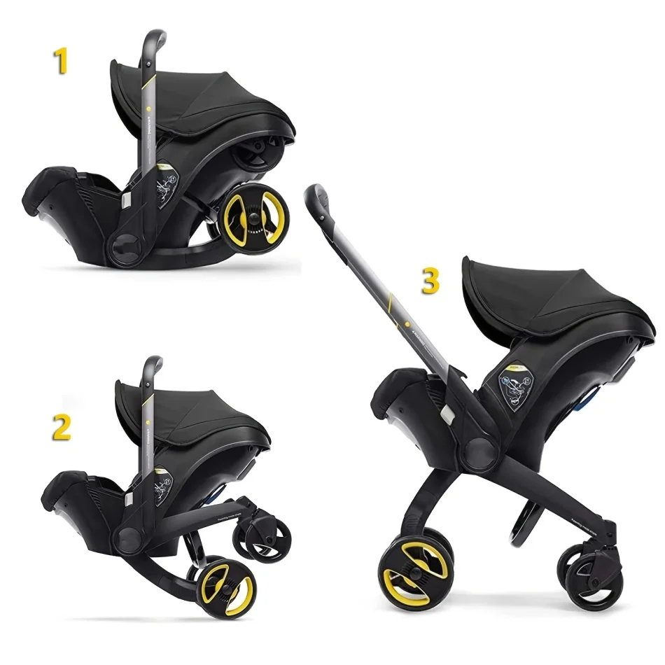 Newborn 4-in-1 Folding Stroller with One-Touch Car Storage, Infant Car Seat
