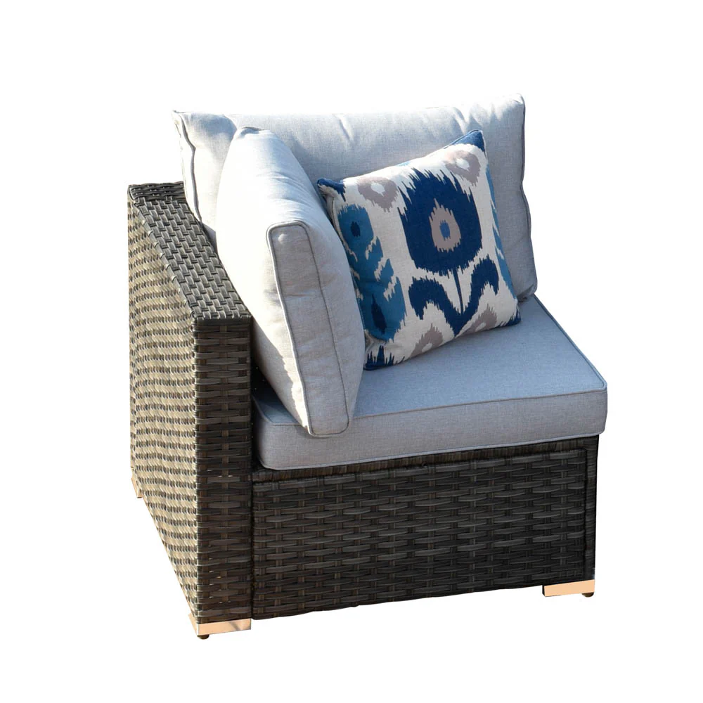 Ovios Patio Furniture Set 15-Piece with 42.12'' Fire Pit and Glass Table