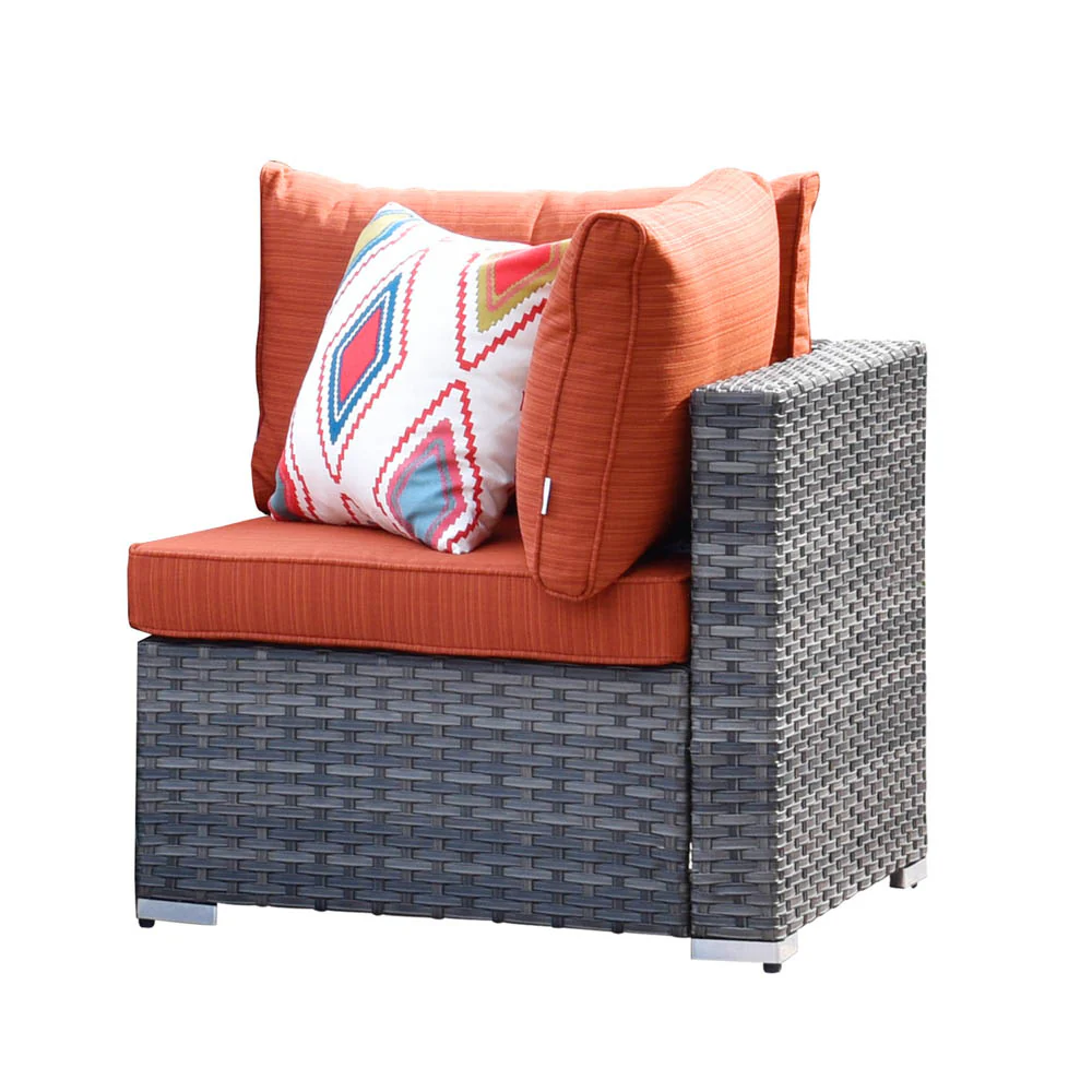 Ovios Patio Furniture Set 15-Piece with 42.12'' Fire Pit and Glass Table