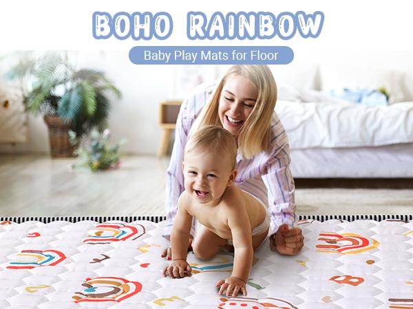 ieBabay, Baby game pad, portable game area for infants and young children, thick, soft, sponge style, (50x50) size play mat Toys Nursery Cute Outdoorfun Sensory