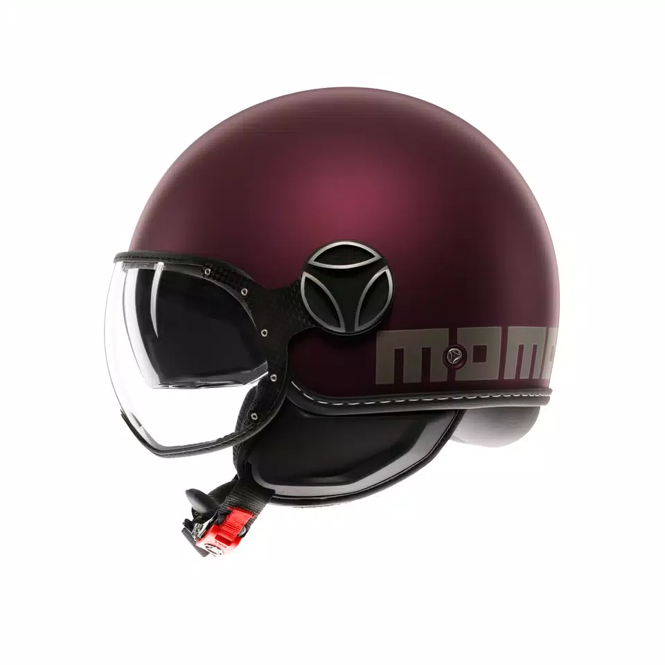 MOMODESIGN FGTR EVO MATT AMARENA / SILVER - JET HELMET WITH DUAL VISOR E2206 - DAINESE