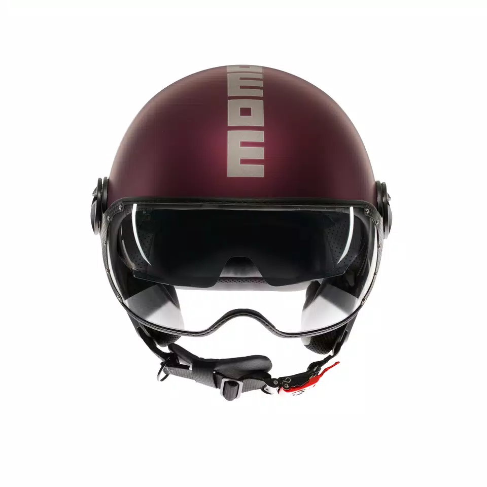MOMODESIGN FGTR EVO MATT AMARENA / SILVER - JET HELMET WITH DUAL VISOR E2206 - DAINESE