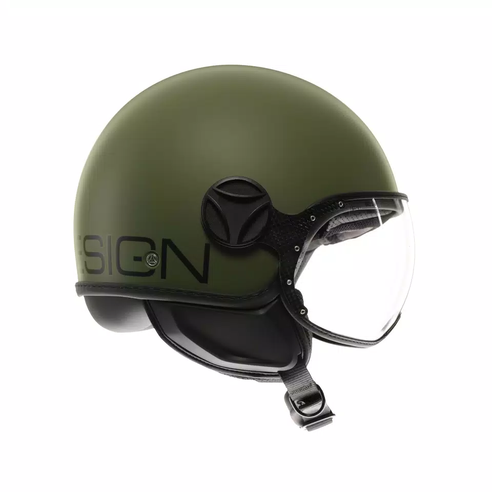 MOMODESIGN FGTR CLASSIC MATT MILITARY GREEN / BLACK - JET HELMET WITH VISOR E2206 - DAINESE