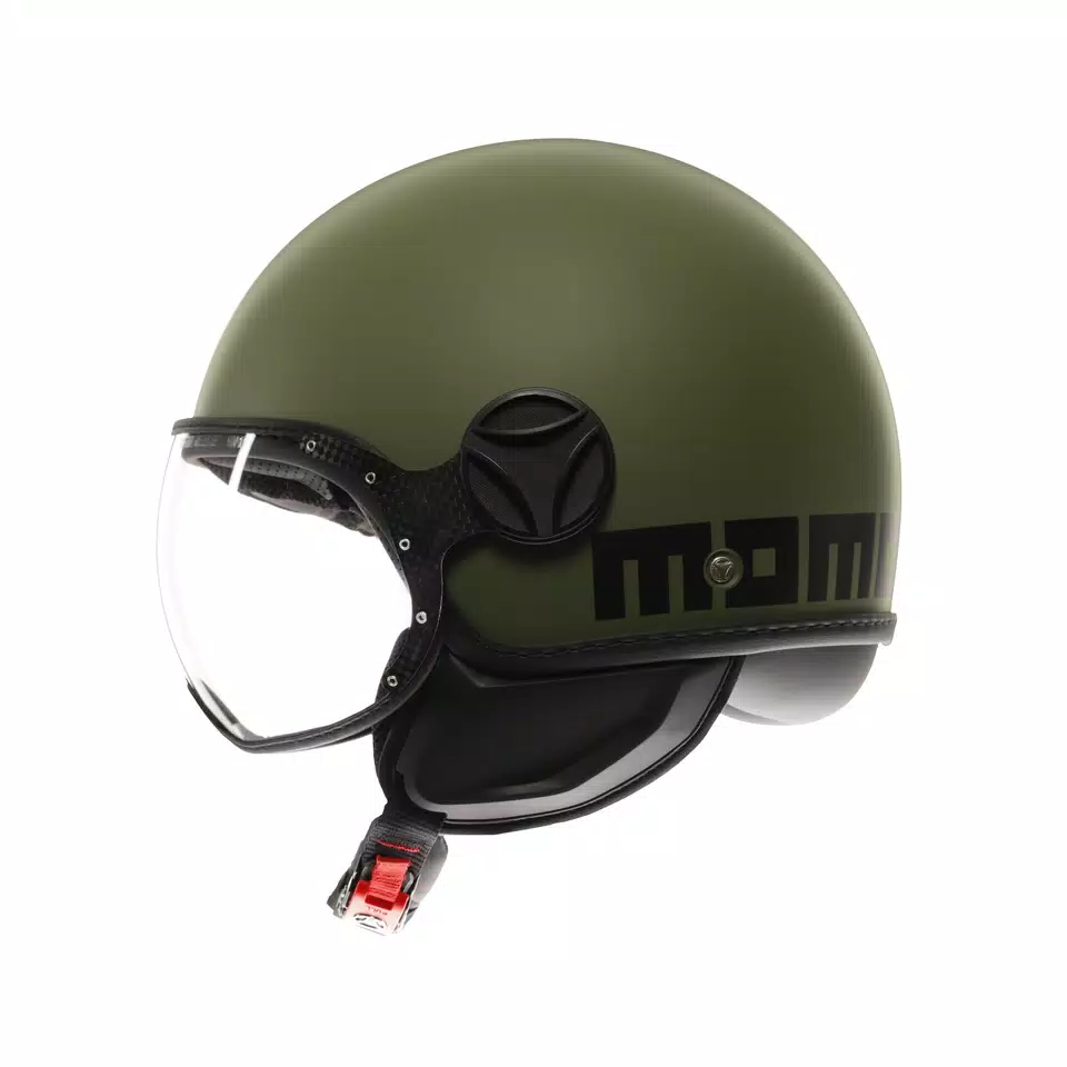 MOMODESIGN FGTR CLASSIC MATT MILITARY GREEN / BLACK - JET HELMET WITH VISOR E2206 - DAINESE