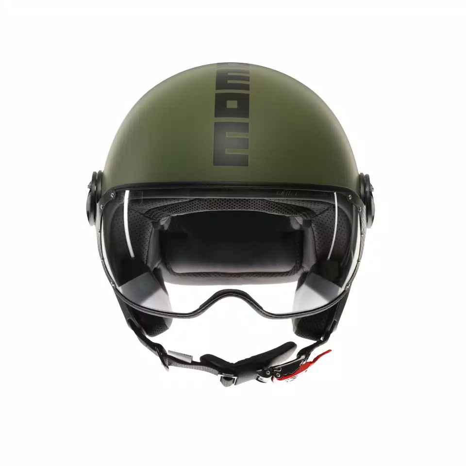 MOMODESIGN FGTR CLASSIC MATT MILITARY GREEN / BLACK - JET HELMET WITH VISOR E2206 - DAINESE