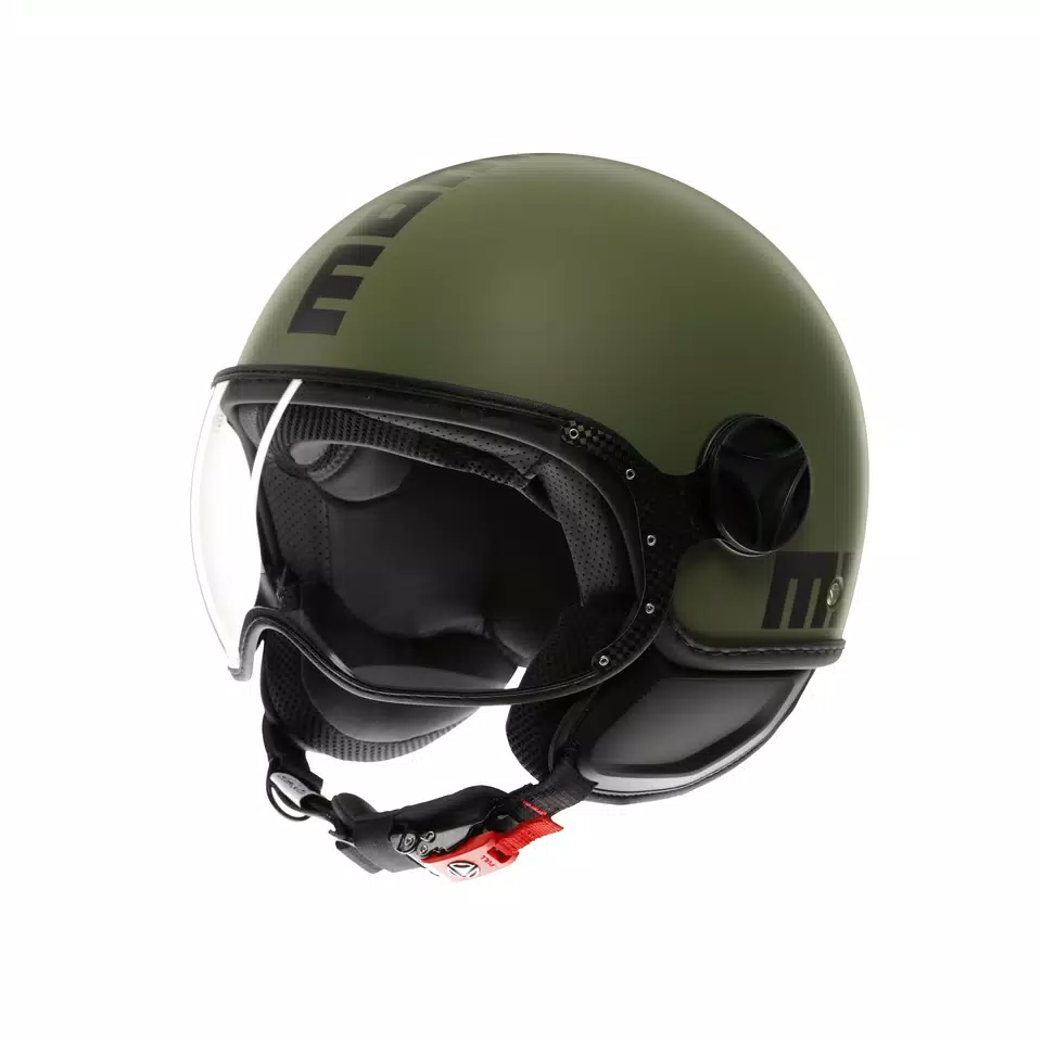 MOMODESIGN FGTR CLASSIC MATT MILITARY GREEN / BLACK - JET HELMET WITH VISOR E2206 - DAINESE