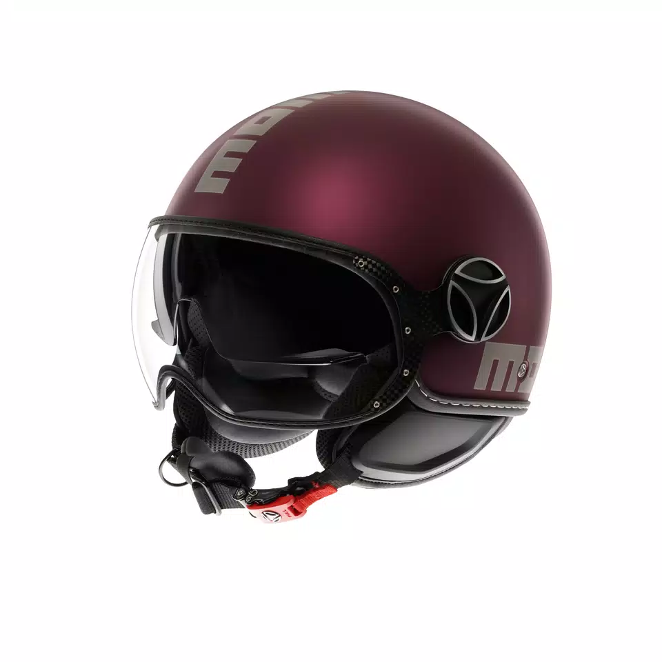 MOMODESIGN FGTR EVO MATT AMARENA / SILVER - JET HELMET WITH DUAL VISOR E2206 - DAINESE