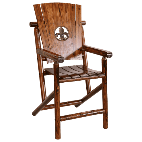Leigh Country Char Log Fleur de Lis Bar Chair