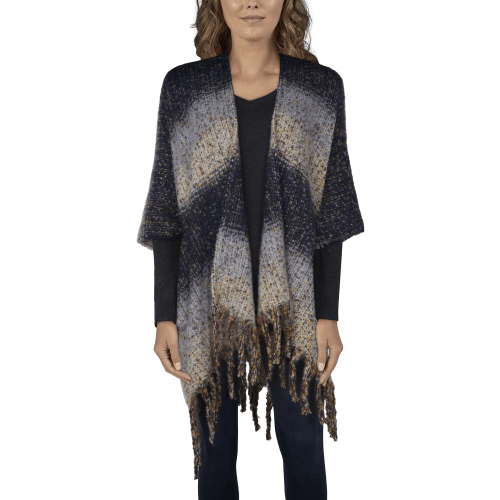 Natural Reflections Sleetstorm Stripe Ruana for Ladies