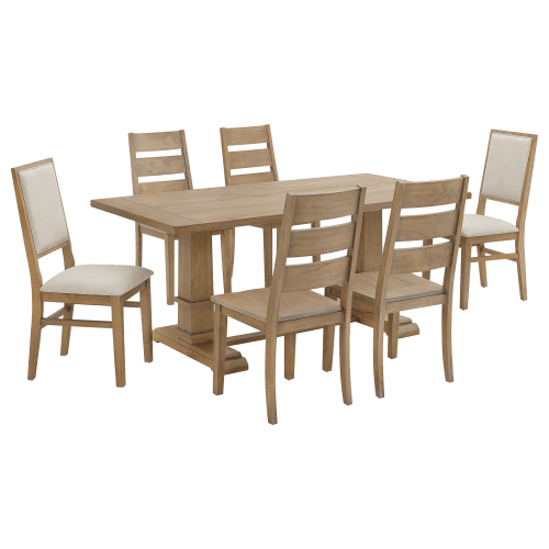 Crosley Joanna 7-Piece Dining Set with 4 Ladder Back and 2 Upholstered Chairs
