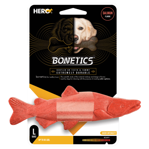 Bonetics Large Salmon-Flavored Fish Chew Toy for Dogs