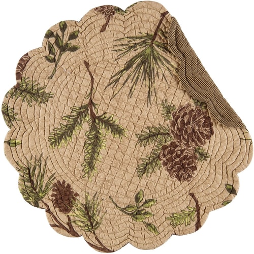 C&F Home Woodland Retreat Pinecone Round Placemat 6-Piece Set