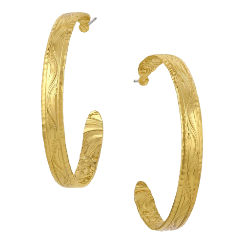 Montana Silversmiths Timeless Treasure Chiseled Hoop Earrings