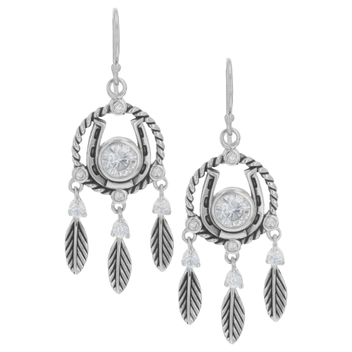 Montana Silversmiths Horseshoe Feather Dreams Earrings