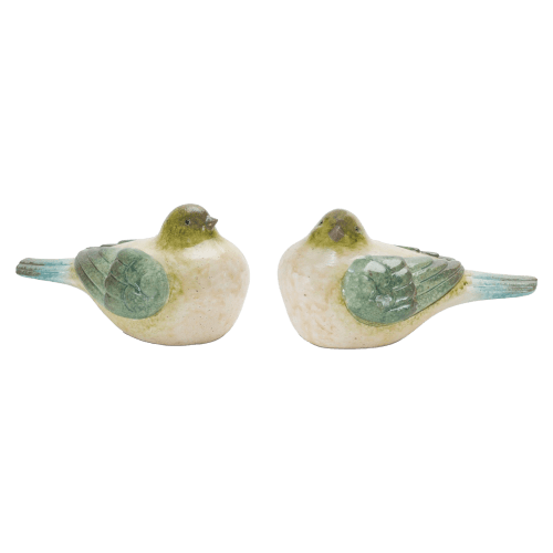 Melrose International Cottage Bird Figurines Set of 2