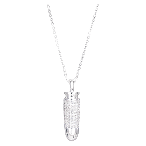 Amanda Blu Silver Cubic Zirconia Bullet Necklace