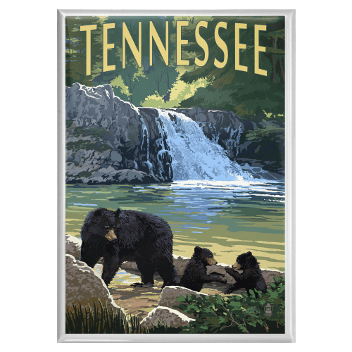 Lantern Press Tennessee Bears and Waterfall Magnet