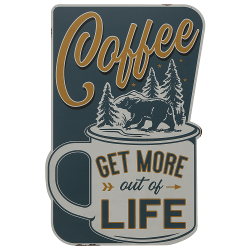 Open Road Brands Coffee Get More Out of Life Metal Sign