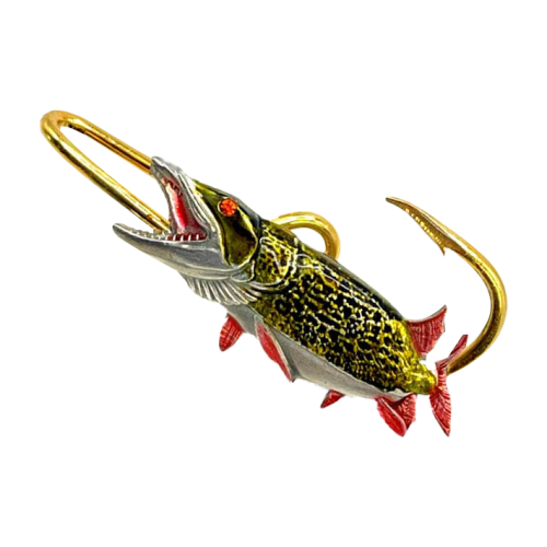 Hookits Muskie Fishing Hook Hat Pin Clip
