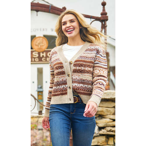 Natural Reflections Fall Fair Isle Cardigan for Ladies