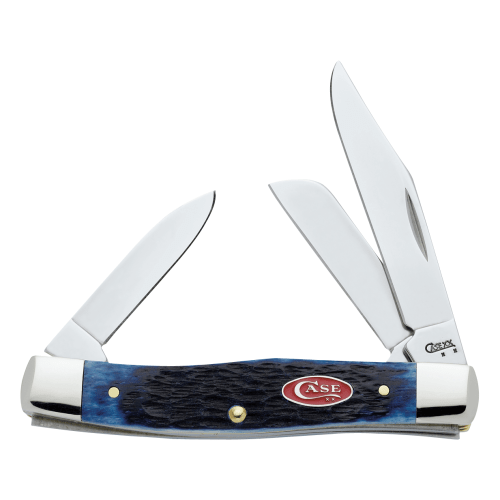 Case Navy Blue Jigged Bone Knife - Medium Stockman