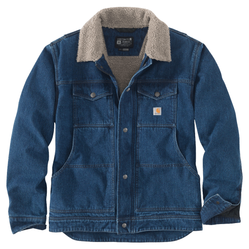 Carhartt Relaxed-Fit Sherpa-Lined Denim Jacket for Men