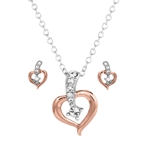 Montana Silversmiths Heart on the Line Jewelry Set