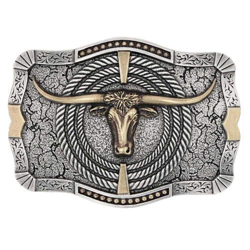 Montana Silversmiths Ropin' Ready Longhorn Attitude Buckle