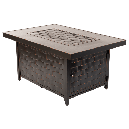 Fire Sense Armstrong Aluminum Rectangular Liquid Propane Gas Fire Pit