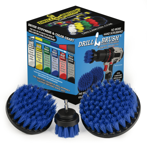 Drillbrush Power Scrubber Flat Hull Brush Set