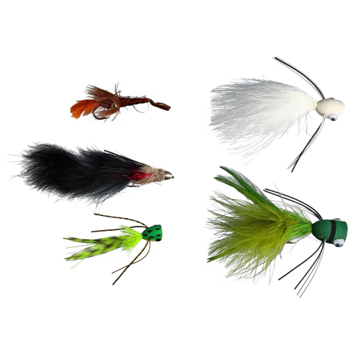 Perfect Hatch Premium 5-Pack Bass Fly Assortment