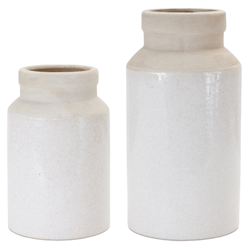 Melrose International Two-Tone Stoneware Vases Set of 2