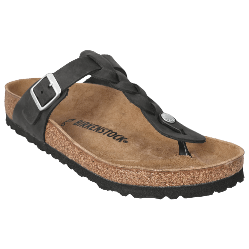 Birkenstock Braided Gizeh Oiled Leather Thong Sandals for Ladies