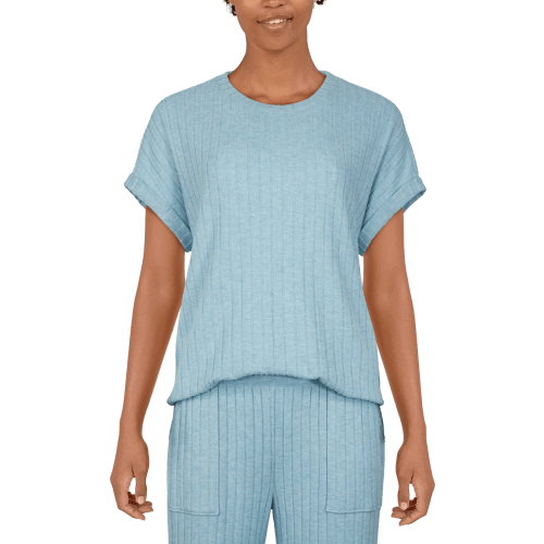 Natural Reflections Rib-Knit Short-Sleeve Tee for Ladies