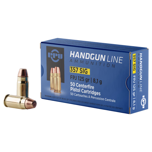 PPU .357 Sig 125 Grain FPJ Handgun Ammo