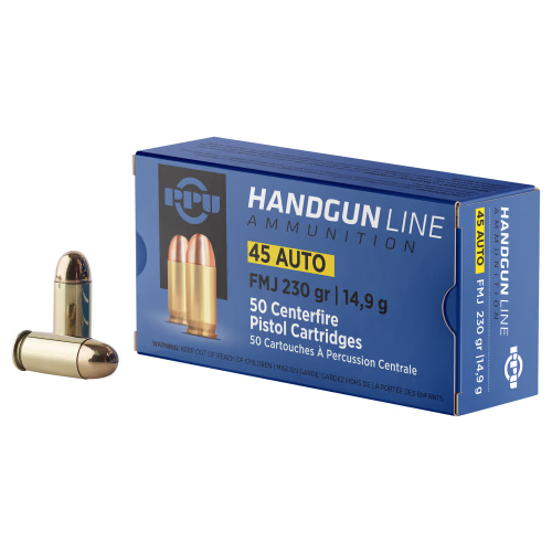 PPU Handgun .45 Auto 230 Grain FMJ Ammo