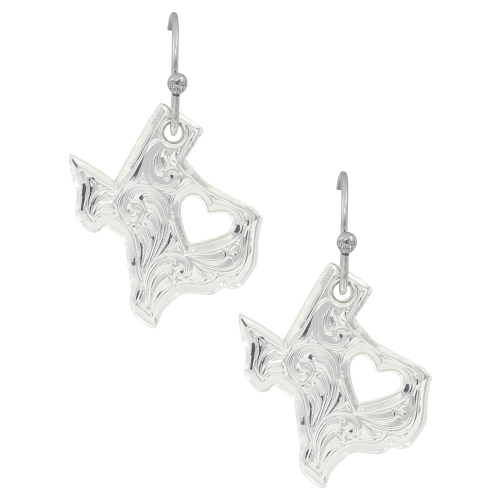 Montana Silversmiths I Heart Texas State Charm Earrings