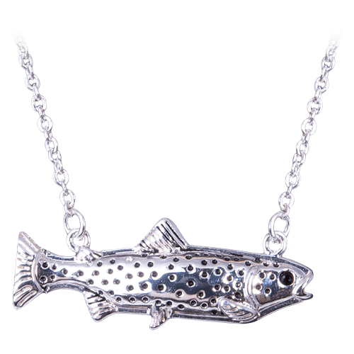 Amanda Blu Trout Silver with Cubic Zirconia Necklace