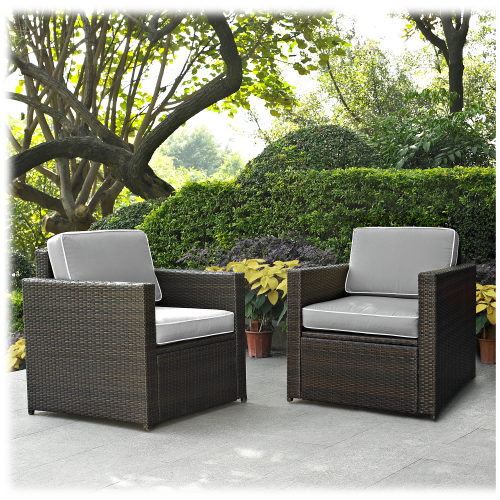 Crosley Palm Harbor Outdoor Wicker Armchair 2-Piece Set
