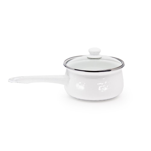 Golden Rabbit White Enamelware Collection Sauce Pan