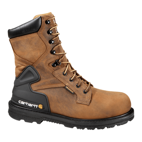 Carhartt Bison Brown Waterproof Steel Toe Work Boots for Men