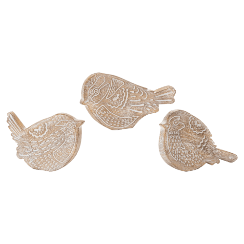 Melrose International Etched Bird Figurines Set of 3