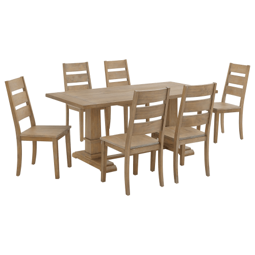 Crosley Joanna 7-Piece Dining Set with Ladder Back Chairs