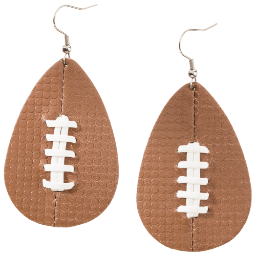 Amanda Blu Leather Football Drop Earrings