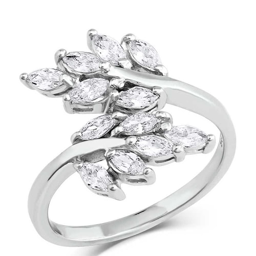 Montana Silversmiths Crystal Leaflet Wrap Ring for Ladies