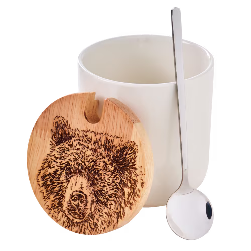 Selbrae House Bear Jar and Spoon Set