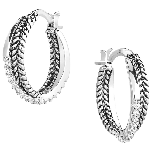 Montana Silversmiths Crystal Crossover Hoop Earrings