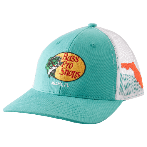 Bass Pro Shops Woodcut Logo Miami, FL Snapback Cap