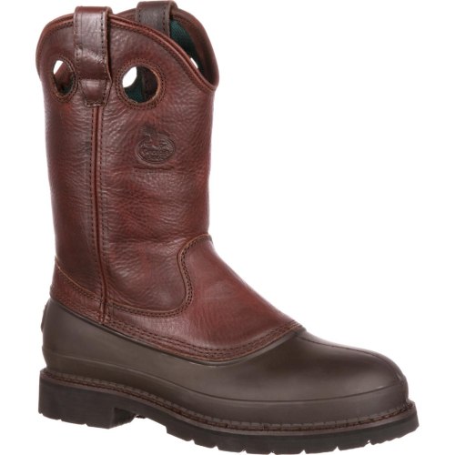 Georgia Boot Muddog Steel Toe Wellington Work Boots for Men
